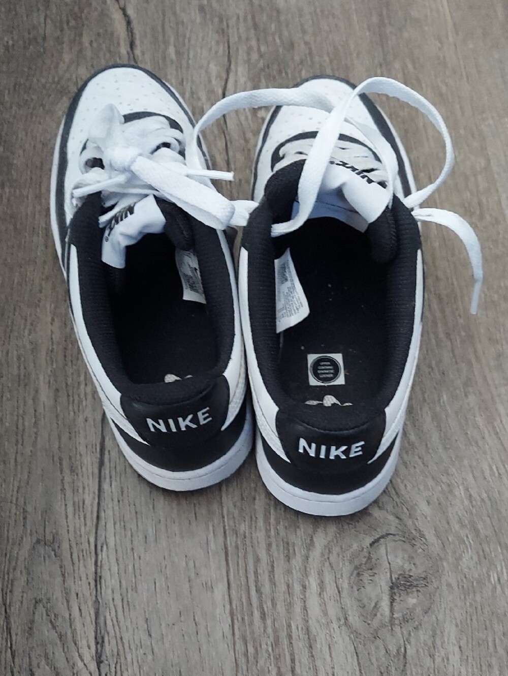 Nike Mens/Big Boys 7 Court Vision Black and White Sneakers - Picture 4 of 5